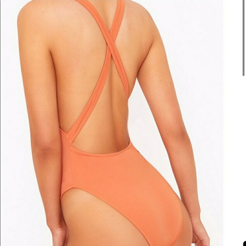 NWT Orange Strappy one piece swimsuit - Picture 3 of 3
